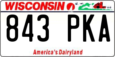 WI license plate 843PKA