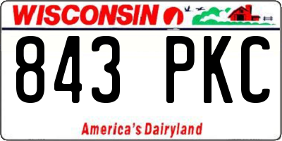 WI license plate 843PKC