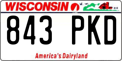 WI license plate 843PKD