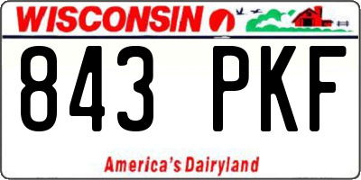 WI license plate 843PKF