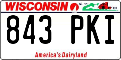WI license plate 843PKI