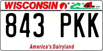 WI license plate 843PKK