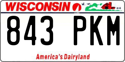 WI license plate 843PKM