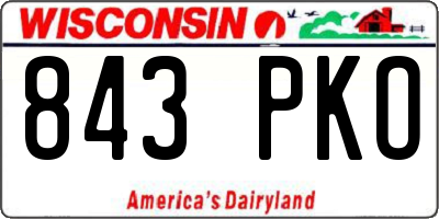 WI license plate 843PKO