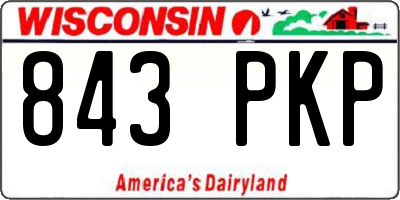 WI license plate 843PKP