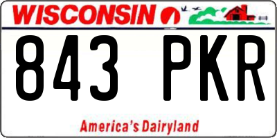 WI license plate 843PKR