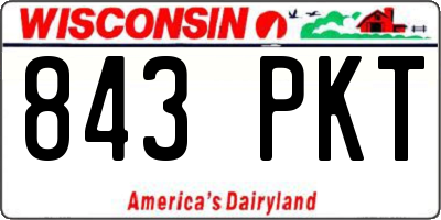 WI license plate 843PKT