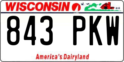 WI license plate 843PKW