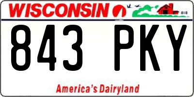 WI license plate 843PKY