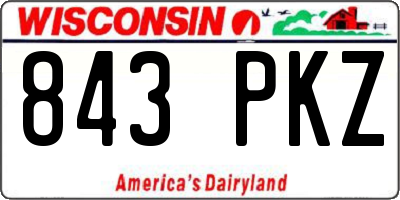 WI license plate 843PKZ