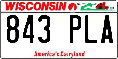 WI license plate 843PLA
