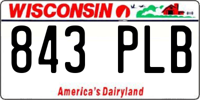WI license plate 843PLB
