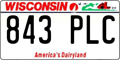 WI license plate 843PLC