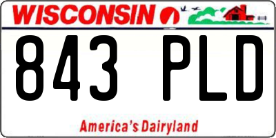 WI license plate 843PLD