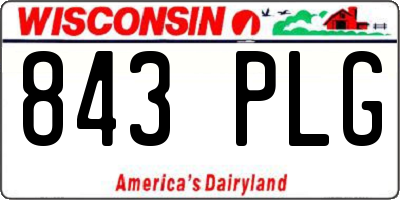 WI license plate 843PLG