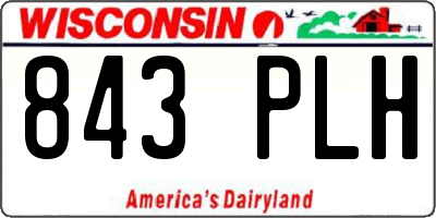 WI license plate 843PLH