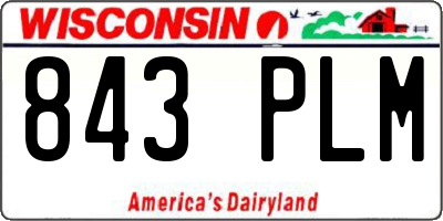 WI license plate 843PLM