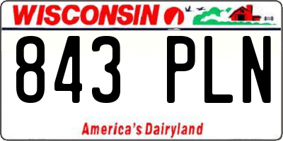 WI license plate 843PLN