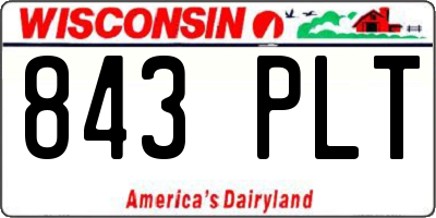 WI license plate 843PLT