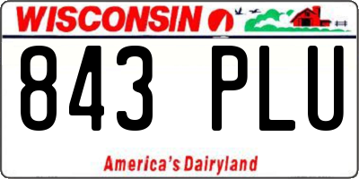 WI license plate 843PLU