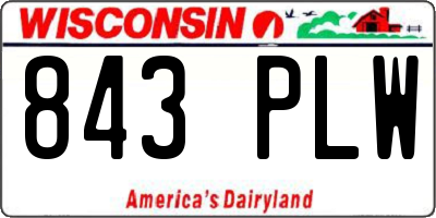 WI license plate 843PLW