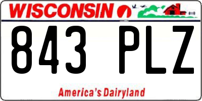 WI license plate 843PLZ