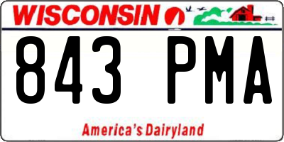 WI license plate 843PMA