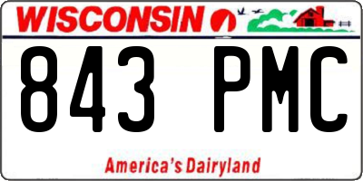 WI license plate 843PMC