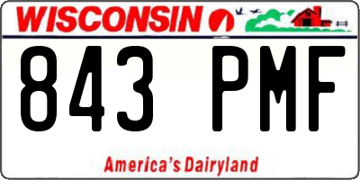 WI license plate 843PMF