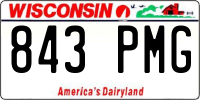 WI license plate 843PMG