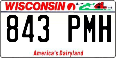 WI license plate 843PMH