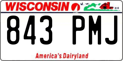 WI license plate 843PMJ