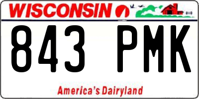 WI license plate 843PMK