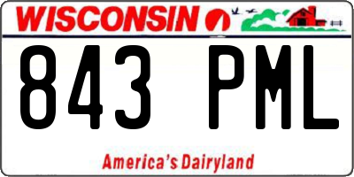 WI license plate 843PML