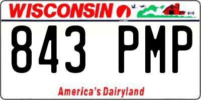 WI license plate 843PMP