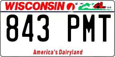 WI license plate 843PMT