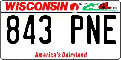 WI license plate 843PNE