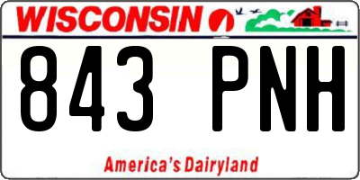 WI license plate 843PNH