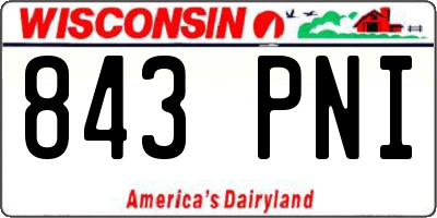 WI license plate 843PNI