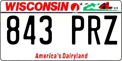 WI license plate 843PRZ