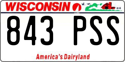 WI license plate 843PSS