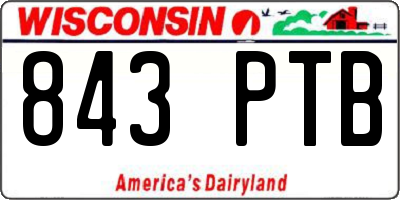 WI license plate 843PTB