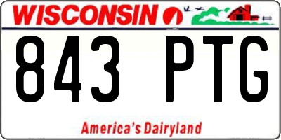 WI license plate 843PTG