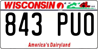 WI license plate 843PUO