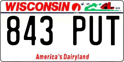 WI license plate 843PUT