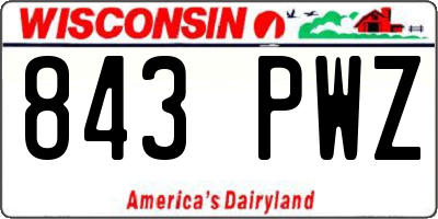 WI license plate 843PWZ