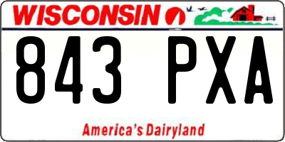 WI license plate 843PXA