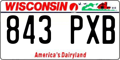 WI license plate 843PXB