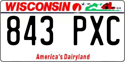 WI license plate 843PXC