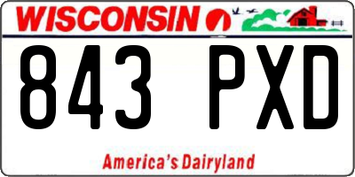 WI license plate 843PXD